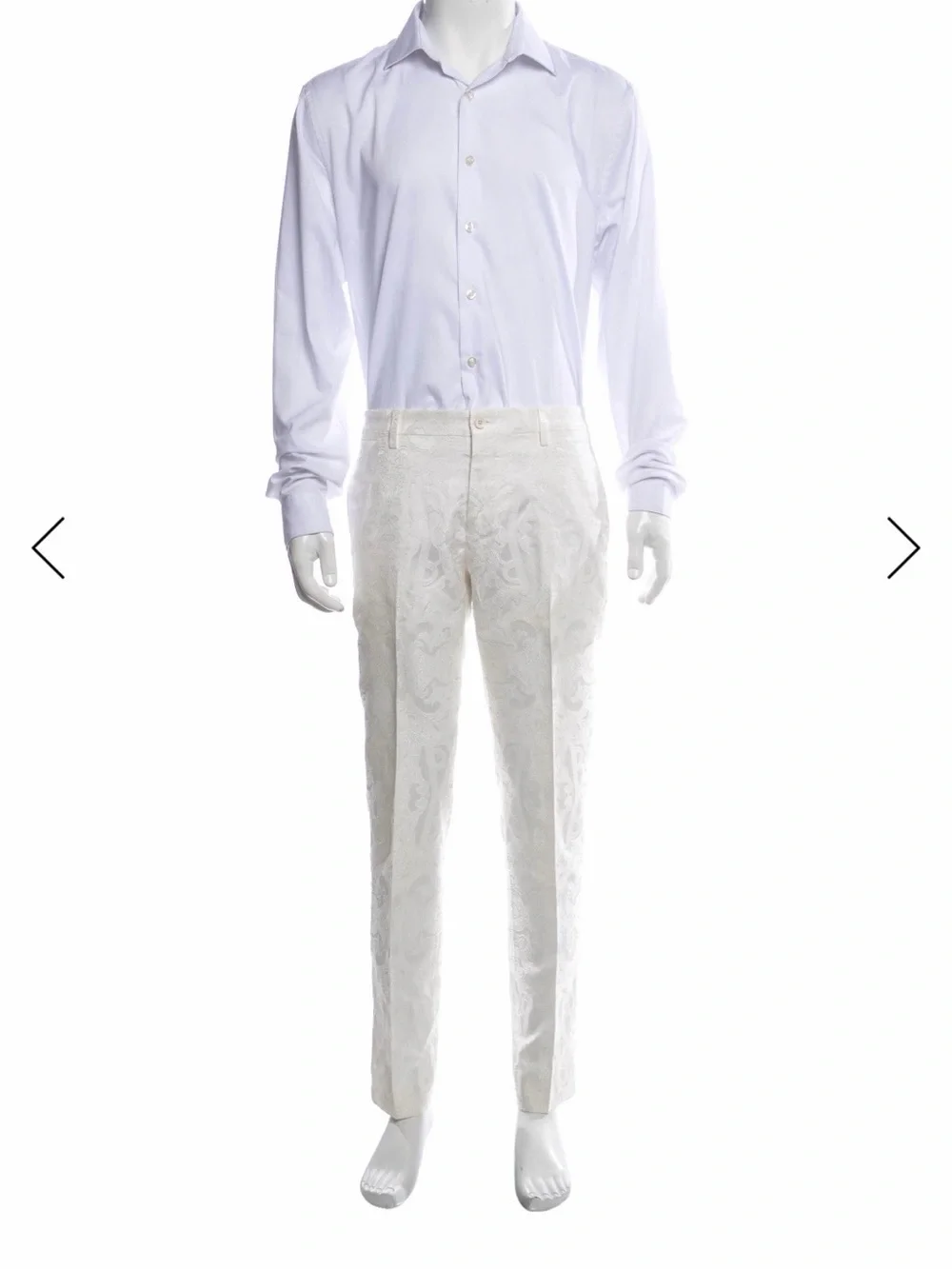 Dolce & Gabbana Off White Brocade Two-Piece Suit